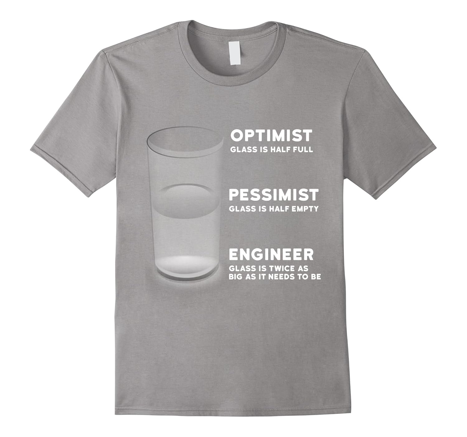 Funny Engineer Shirt - Optimist Pessimist Engineer Glass Tee-ANZ