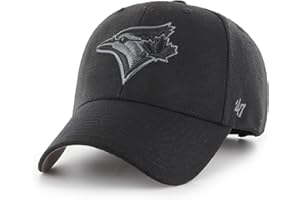 47 MVP MLB Toronto Blue Jays Black Baseball Hat – Adjustable Baseball Cap, Tonal Logo, Structured Fit, Curved Brim, Velcro St