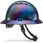 Acerpal Full Brim Vented Chameleon Carbon Fiber Design Gloss Finish OSHA Hard Hat with 6-Point Suspension