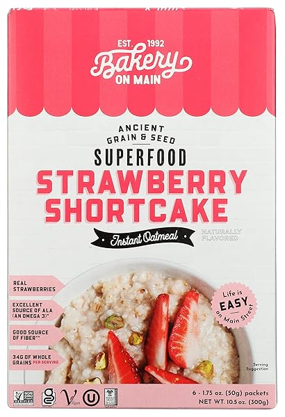BAKERY ON MAIN, GLUTEN-FREE INSTANT OATMEAL, VEGAN & NON GMO – STRAWBERRY SHORTCAKE