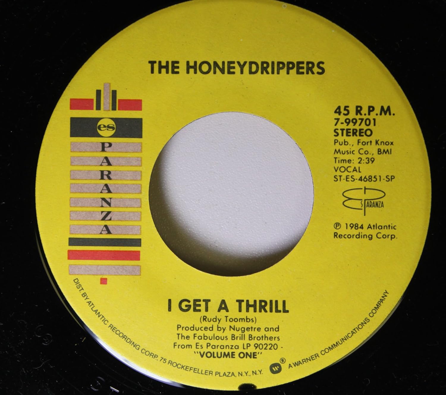  THE HONEYDRIPPERS 45 RPM I Get A Thrill / Sea Of Love Music
