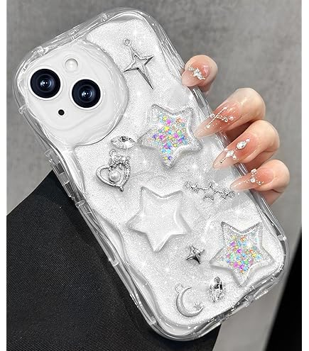Amazon.com: LOLAGIGI for iPhone 13 Case Bling Stars 3D