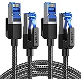 UGREEN Cat 8 Ethernet Cable 2 Pack 6ft, Braided High Speed 26AWG Cat 8 LAN Network Cord 40Gbps 2000Mhz Shielded Heavy Duty RJ