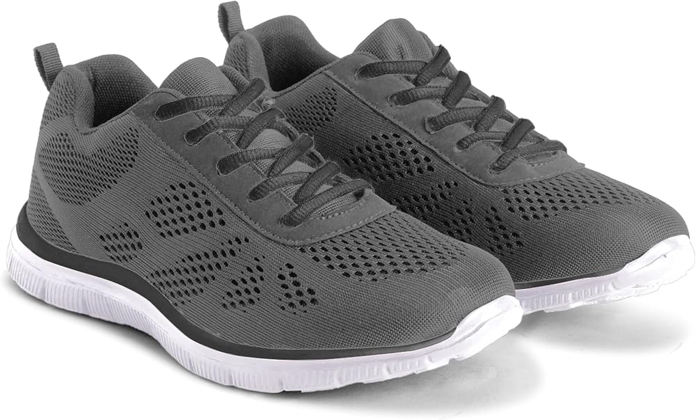 Get Fit Women's Lightweight Running Trainers Breathable Mesh Grey 6-39