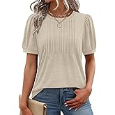 XIEERDUO Womens Tops Summer Short Sleeve Sweater Dressy Casual Blouses Business Trendy Tunic Shirts Fashion Clothes 2026