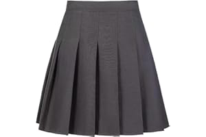 Tivifox Womens Girls Pleated Tennis Skirts High Waisted A-line Skirt School Uniform Athletic Golf Skorts with Shorts,2T-4XL