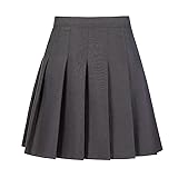 Women's High Waisted Pleated Skirt Mini Dark Gery