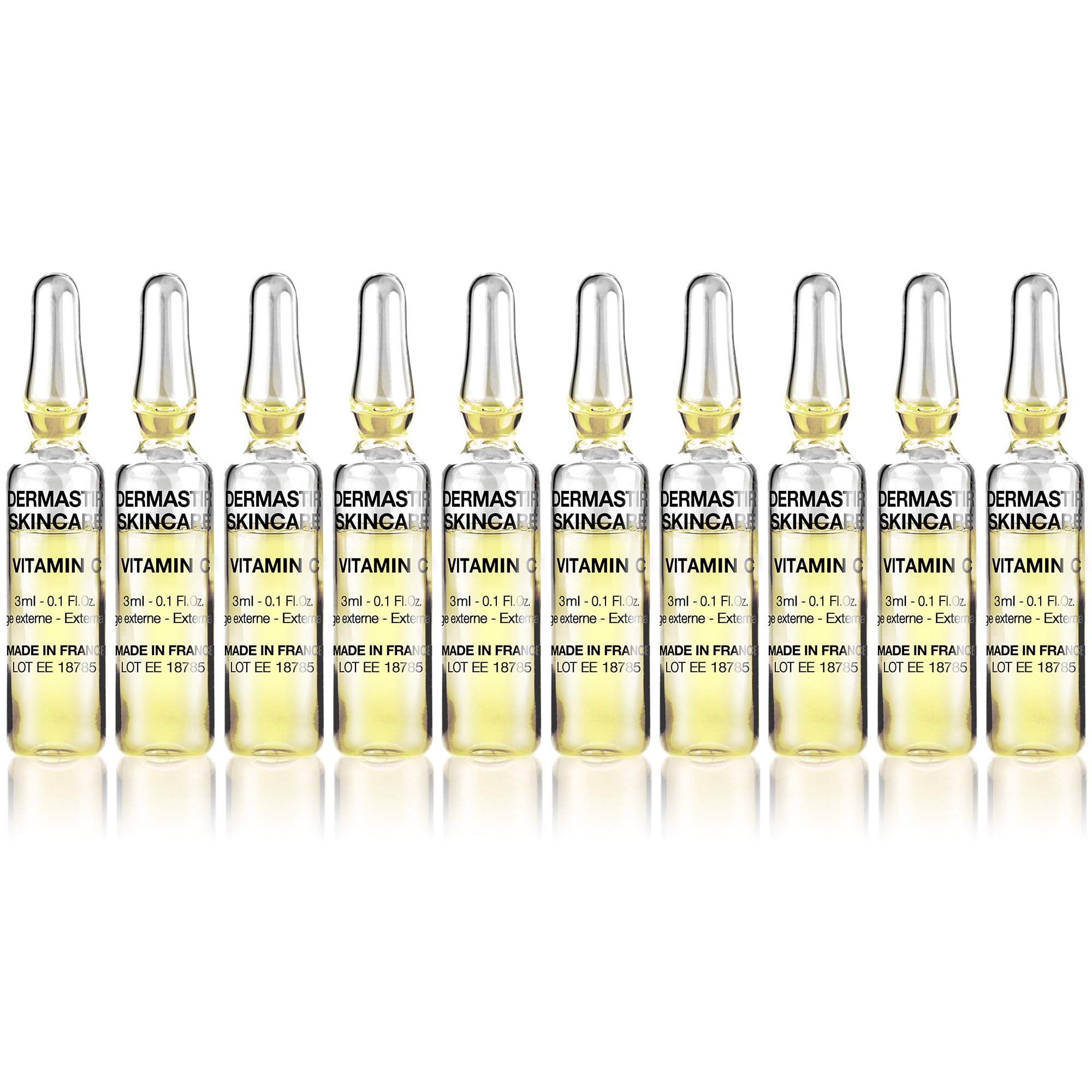 Dermastir Vitamin C Skincare serum, antiaging and antioxidant, for Radiant and Bright Skin, 10 ampoules of 3ml