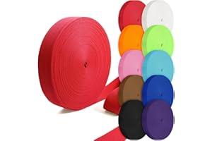 Grosun Cotton Webbing 1 inch 1.5 inch 2 inch Webbing Tote Strap Canvas Straps for Bags, 10 25 50 3.3 Yards Cotton Webbing