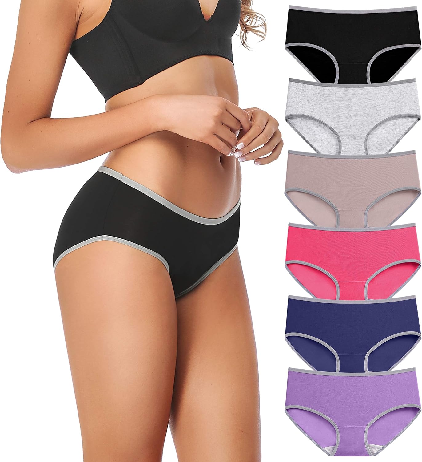 Womens Underwear Cotton High Waist Soft Breathable Stretchy Briefs Comfortable Panties for Ladies(Multicolor) at  Women’s Clothing store