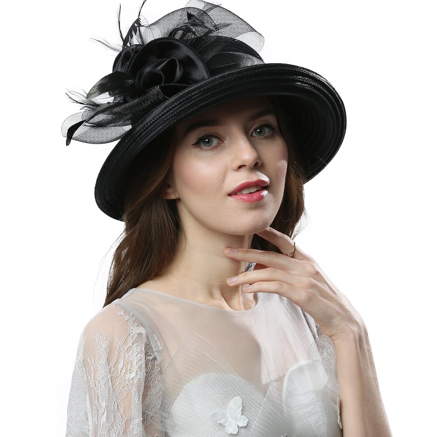 KDC1701 White Women Dress Hats for 