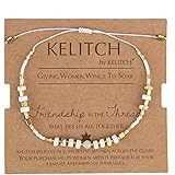 KELITCH Thin Rope Friendship Bracelet Handmade Japanese Seed Bead Adjustable String Bracelets for Women Girls