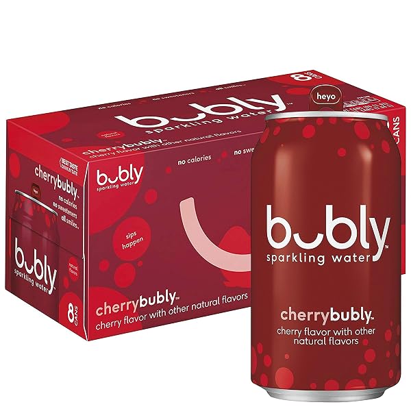 BUBLY SPARKLING WATER, CHERRY, 12 OUNCE (PACK OF 8)