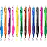 Aozora Erasable Pens Multicolor 12 Pack Click Fine Point 0.7 mm Retractable Erasable Gel Pens for Completing Sudoku and Cross