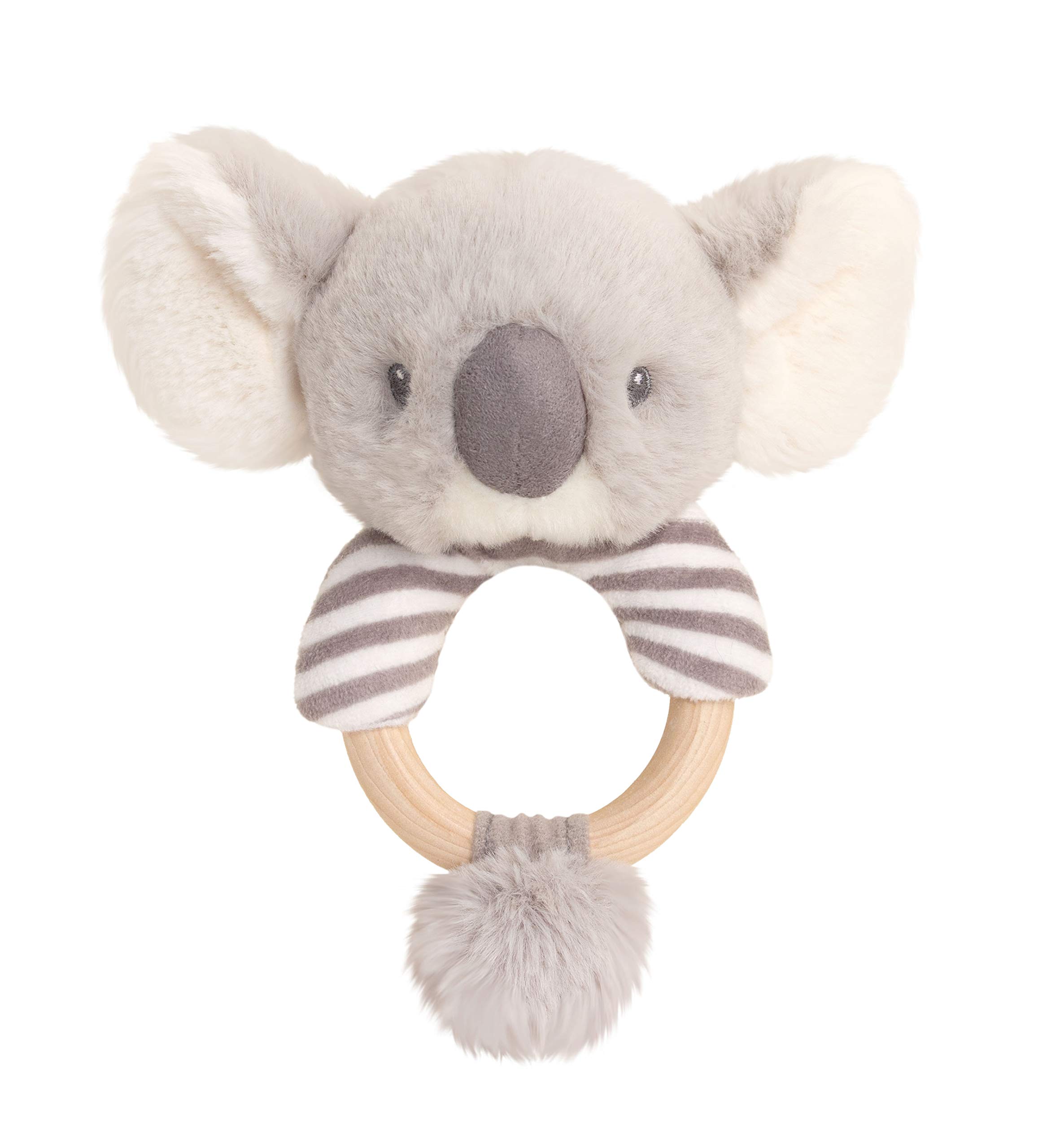 Keel Toys SE6713 14cm Keeleco Baby Cozy Koala Ring Rattle 100% Recycled. 100% Huggable.