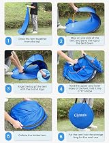 Glymnis Pop Up Beach Tent 1-2 Person UV Protection 185x140x115cm view 8