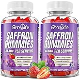 2 Pack Saffron Gummies for Kids & Adults, 10-in-1 Cortisol Supplement with Saffron 88.5mg, Vitamin D3, B6, Magnesium, Zinc, Ashwagandha, L-Theanine, St. John's Wort, for Emotions, Zzz, 120 Count