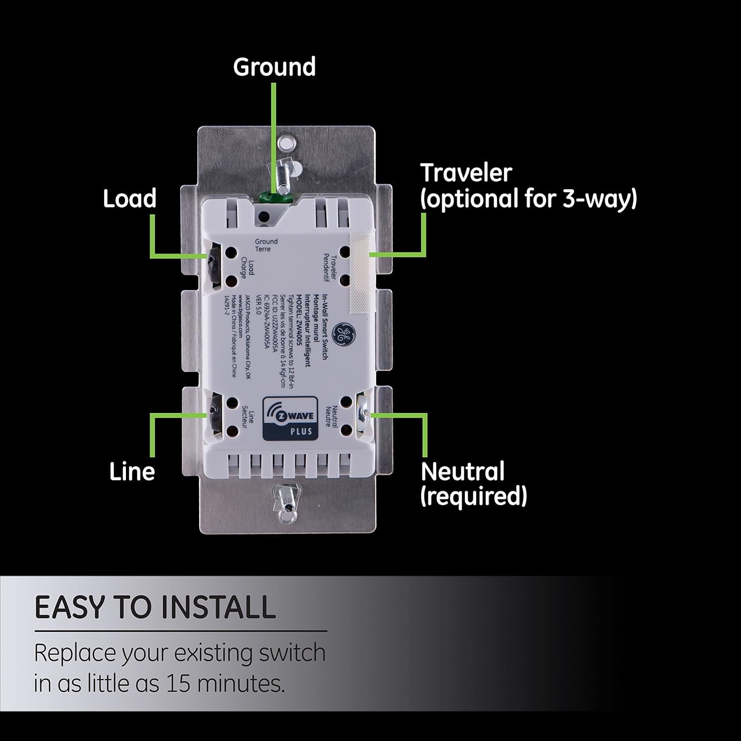 GE Z-Wave Plus Smart Control Switch, Wall, Light Almond Paddles, Repeater &  Range Extender, Zwave Hub Required-Works with SmartThings Wink and Alexa,  14291, ...