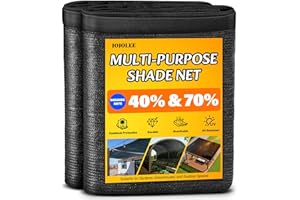 JOJOLEE 70% Sun Shade Cloth, 10x20FT Shade Net Mesh Tarp with Grommets, Black Sunblock Cover for Outdoor Patio Plants, Pergola, Greenhouse, Chicken Coop, Backyard, Balcony