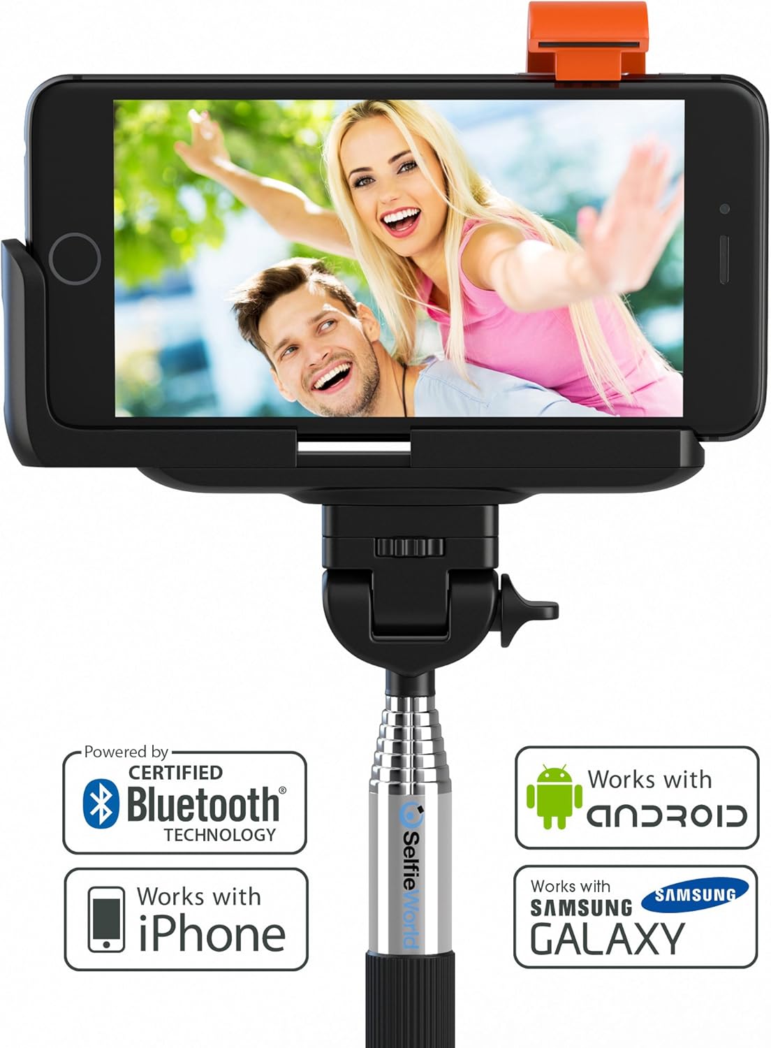 Premium 5-in-1 Bluetooth Selfie Stick for iPhone 11 10 XR XS X 8 7 6 5, Samsung Galaxy S10 S9 S8 S7 S6 S5 (Android 4.3+) - No Apps, No Downloads, No Batteries Required