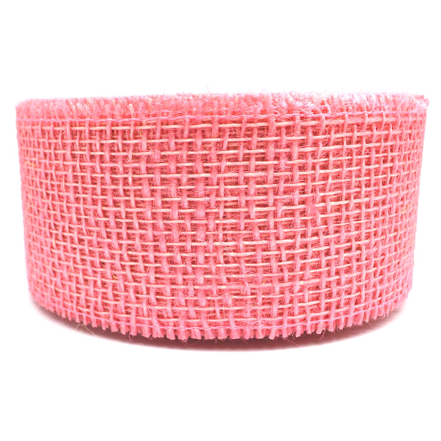 finemark 25 m x 60 mm Decorative Ribbon Jute Pink Jute Ribbon Gift Ribbon 6 cm Mesh Ribbon Natural Jute Sustainable Easter Christening Birth Decoration Gift Packaging