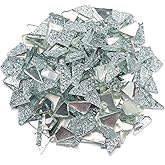 ZWCT Silver Mixed Irregular Mosaic Glass Mosaic Tiles Pieces, 300g Mosaic DIY Set Adult Mosaic Set, Mosaic Craft Supplies Mosaic Making Supplies