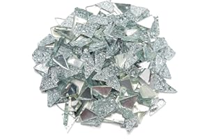 ZWCT Silver Mixed Irregular Mosaic Glass Mosaic Tiles Pieces, 300g Mosaic DIY Set Adult Mosaic Set, Mosaic Craft Supplies Mosaic Making Supplies