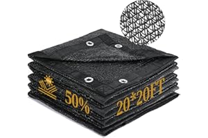 WINPULL Garden 50% Shade Cloth, 20 x 20 FT Sun Shade Mesh Tarp with Reinforced Grommets, Durable HDPE Material Outdoor Shade Cloth for Plants, Greenhouse, Pergola and Backyard Patio Sunshade