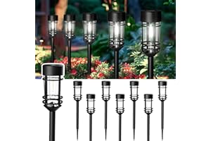 GIGALUMI Solar Pathway Lights 8 Pack, Outdoor Solar Lights Waterproof, Path Lights Solar Powered for Walkway Driveway Yard Patio Lawn Decor (Cold White)