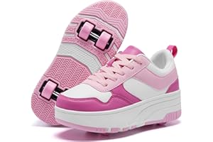 ANEFUN Roller Skate Shoes for Kids Girls Boys Detachable Wheeled Fashion Sneakers