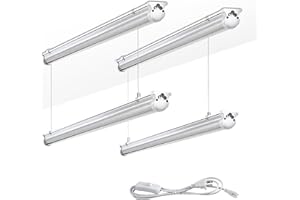 Skymoatled 4Pack 4FT LED Shop Light Garage Lights,50W 6000K 7500LM White Light,Hanging/Surface Mount,Plug and Play,Linkable LED Shop Lights,T8 4FT LED Tube Lights for Warehouse Workshop Basement