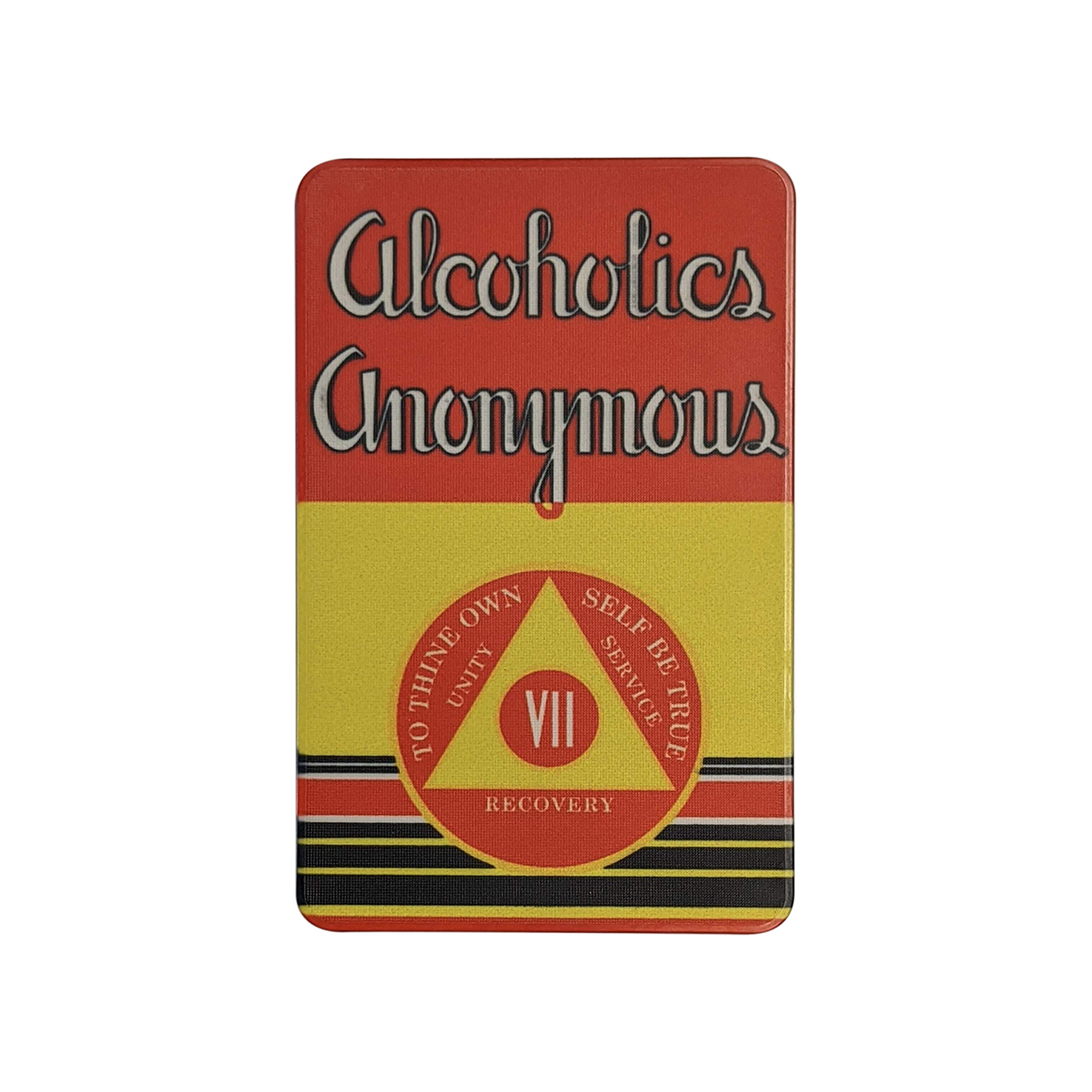 MYRECOVERYSTORE First Editionโ Big Book Alcoholics Anonymous Rectangular AA Sobriety Chip with How It Works (Years 1-50 Offered) Wallet Card Style Recovery Chip (Year 7) โ image 1