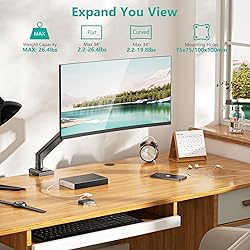 WALI Single Monitor Mount, Gas Spring Monitor Arm
