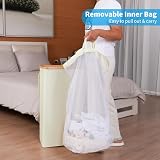 efluky 100L Laundry Basket with Lid Bamboo Handles Beige XL view 4