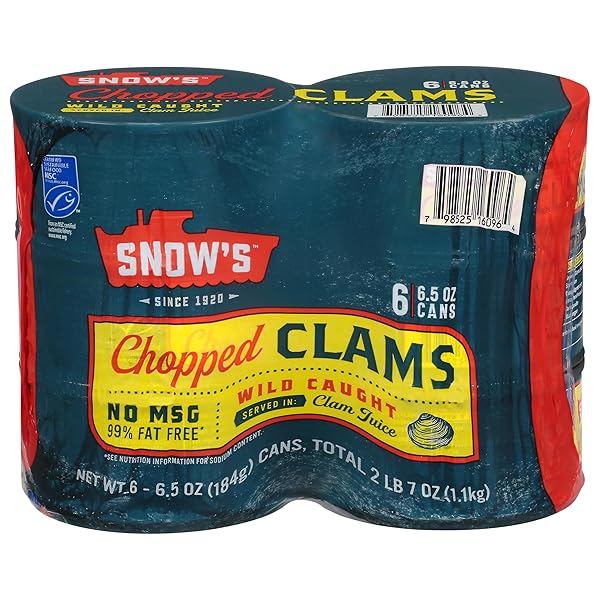 SNOW’S WILD CAUGHT CHOPPED CLAMS CANNED, 6.5 OZ...