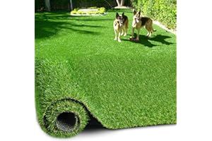PENFHF Artificial Turf Grass 4 FT 10 in × 8 FT, Realistic Fake Grass Rug with Drainage, 0.8" Height Outdoor Indoor Synthetic Grass Carpet Mat for Dogs, Balcony, Patio, Backyard, Customized