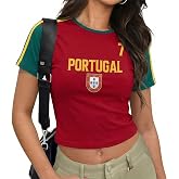 Mexico Shirts for Women Mexican Flag Crop Top Soccer Match Shirt | Mexican Graphic Cropped Tees, Casual Short Sleeve Tops