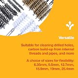 Amtech 20pc Wire Brush Set Steel Brass Nylon 1/4" Hex Drive Extension Cleaning view 4
