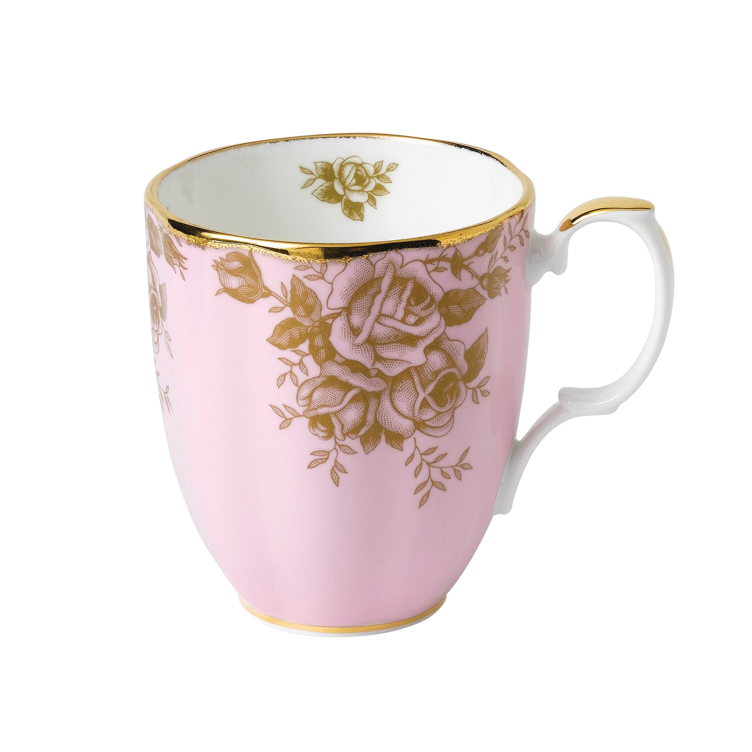 Royal Albert 100 Years 40017594 1960 Golden Rose Mug, 0.4ltr/14.1 floz Pink, Bone China