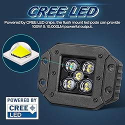 Flush Mount LED Pods, Niwaker 2pcs 5'' 100W CREE