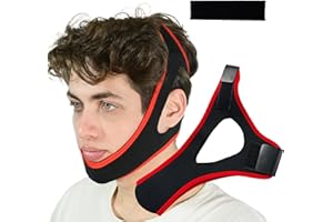 INCANDESCO Anti Snoring Chin Strap, Chin Strap for Sleeping, Premium Airflow Jaw Strap, Stop Snoring Chin Strap, Snoring Solution for Men and Women, Breathable Chin Strap with Adjustable Velcro (Redd)