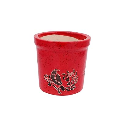 Amber Shine Ceramic Planter Ceramic Pots Indoor Planter Table Top Planter Plant Container Decorative Planter (Drainage Hole at The Bottom)