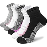 cuangya Ankle Socks Women Athletic Running Socks Hiking Cushioned 5-Pairs