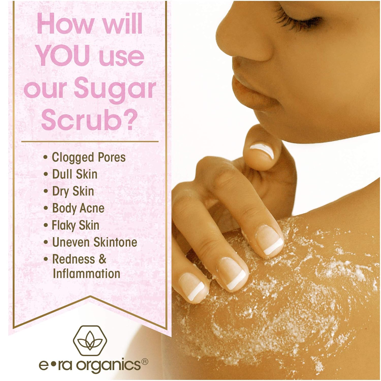 Natural & Organic Sugar Scrub Body Exfoliator - Spa Quality Organic Body Scrub with Food Grade Ingredients to Nourish, Moisturize & Rejuvenate Dull Dry Skin - No Harsh Chemicals, Parabens or Sulfates : Beauty