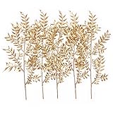 PASYOU Fake Leaves Plants for Christmas Decor, Gold