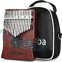 高品質の17鍵カリンバ 17 keys Kalimba 親指ピアノとEVA高性能保護ケース、ハンマー、スタディガイド