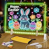 16" Led Drawing Board with 7 Colors,Light Up Cosmody Drawing Board,Glowing Acrylic Dry Erase Board with Light,Portable Doodle Glow LED Note Board, Birthdays, and Classroom Rewards (1PCS)