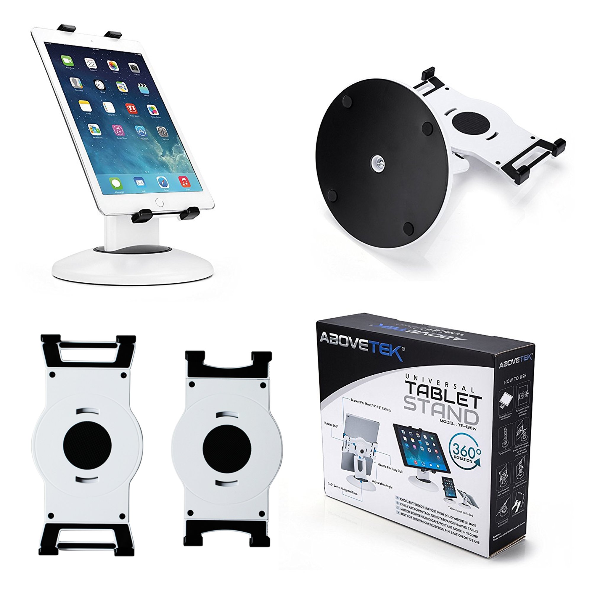 AboveTEK Retail Kiosk iPad Stand, 360° Rotating Commercial Tablet Stand