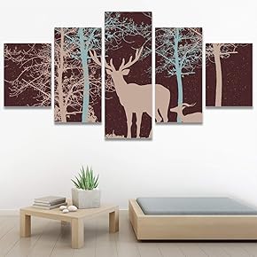SIGNWIN 5 Panel Canvas Wall Art Modern Art...
