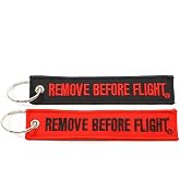 Rotary13B1 Remove Before Flight Key Chain - Black &amp; Red Combo 2 Pack